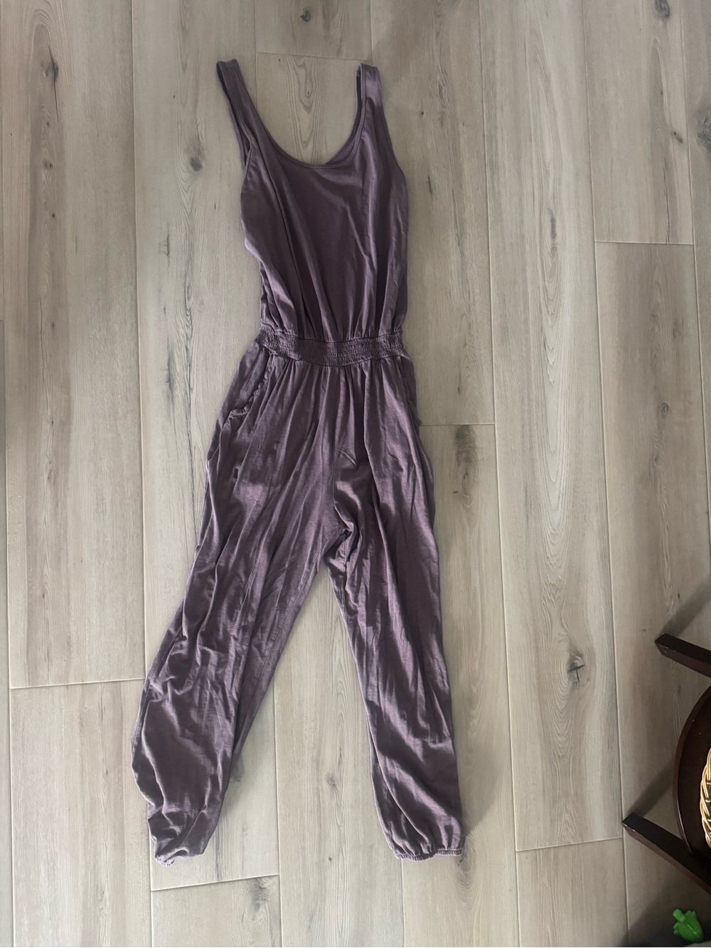 aerie Sleeveless Mauve Jumpsuit with Elastic Waist